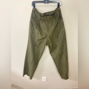 New Vintage CREME DE SILK Olive Green Poly & rayon Mix Pant Mens Size L Waist 36